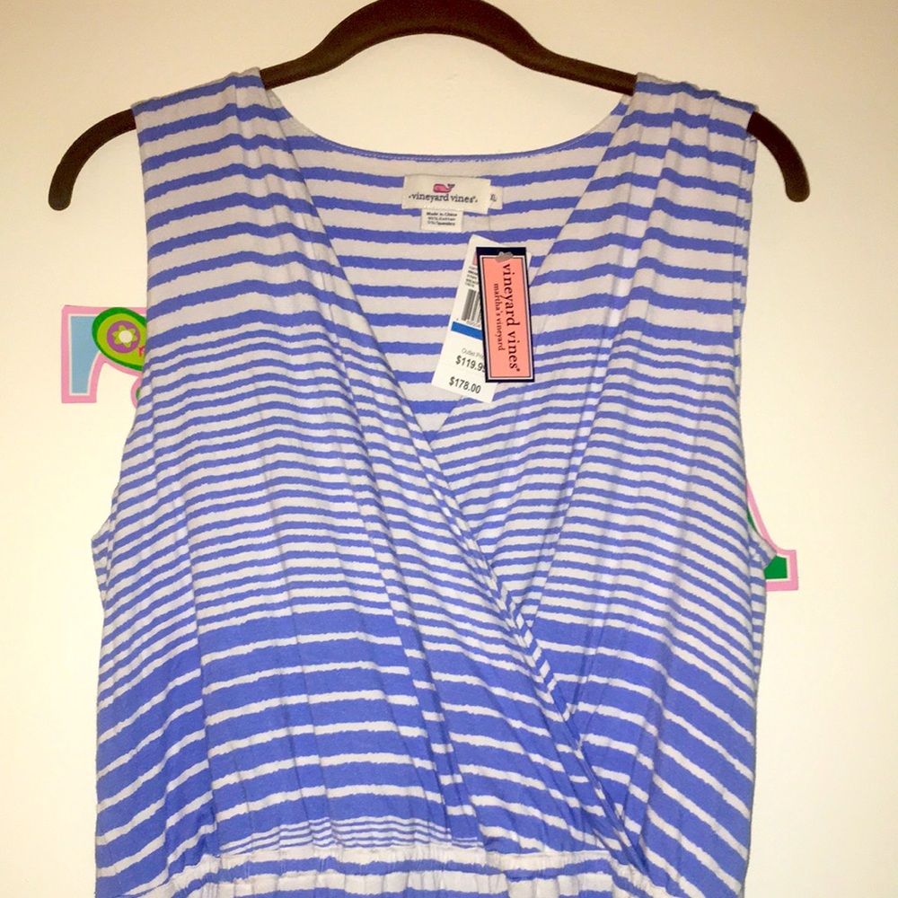 Stripe maxi dress breaker blue